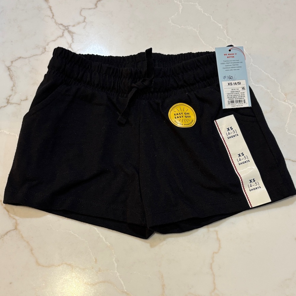 Cat & Jack Lavender Tee and Black Shorts Set Girl’s Size XS (4-5) NWT - Picture 4 of 5